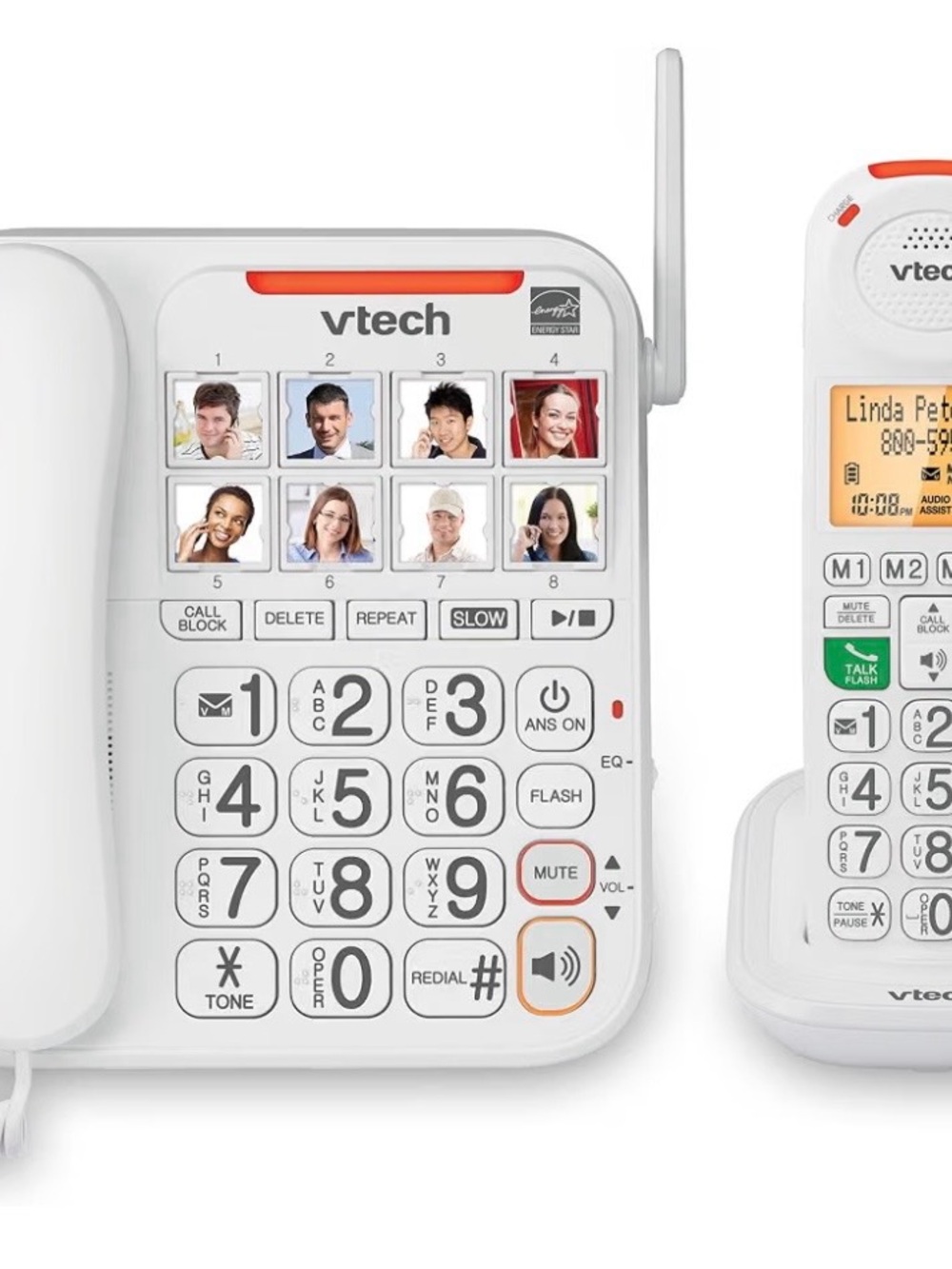 VTech White Large-Button Photo Memory Corded Phone with Caller ID
